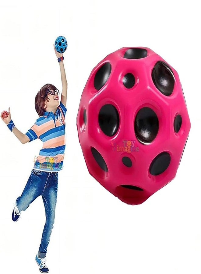 DHYANEXA Super Bouncy Rubber Moon Ball Toy for Kids and Adults with Craters - High Bounce, Textured Grip, Perfect for Playtime Fun - Soft Foam Ball, Multicolor - Image 1